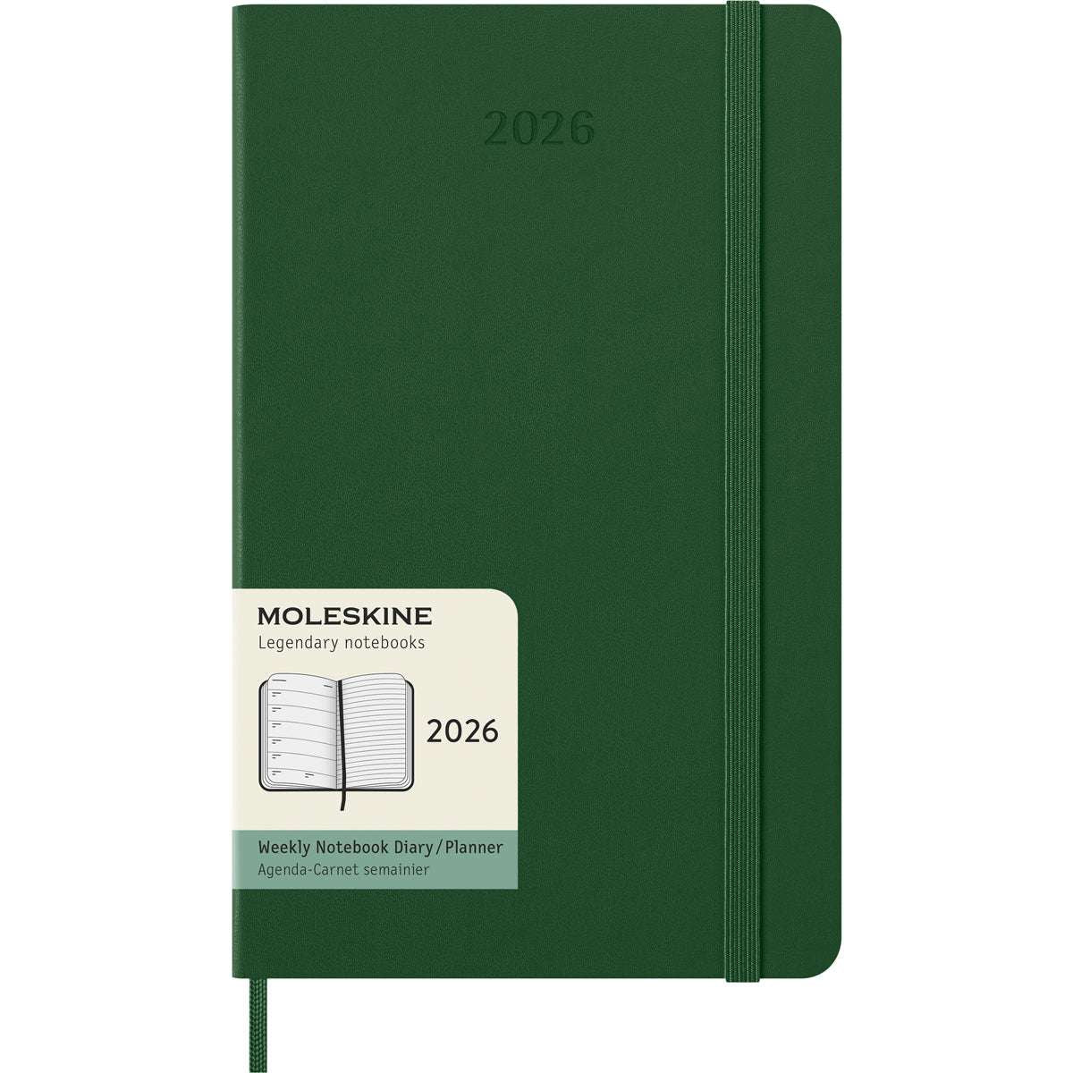Moleskine Diary 12 Month Weekly + Notes HC Large Myrtle Green 2026